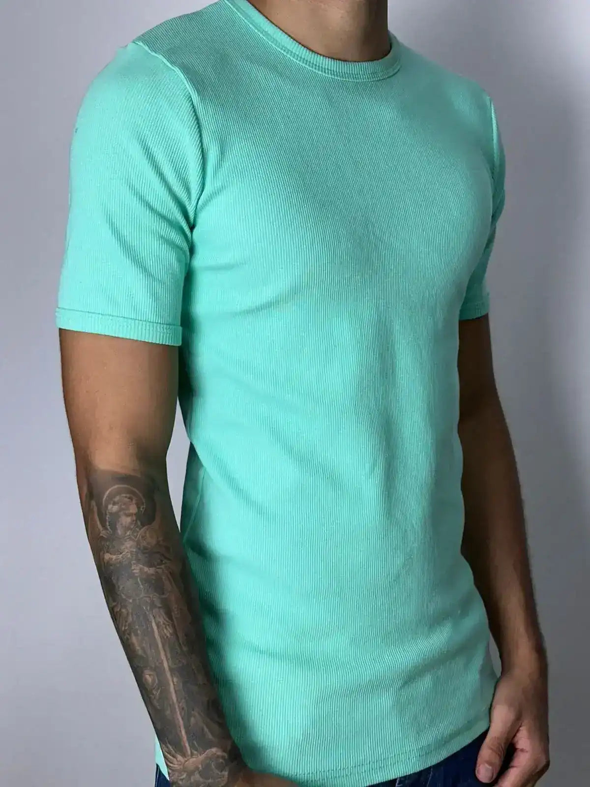 CAMISETA CANELADA - VERDE TIFANNY