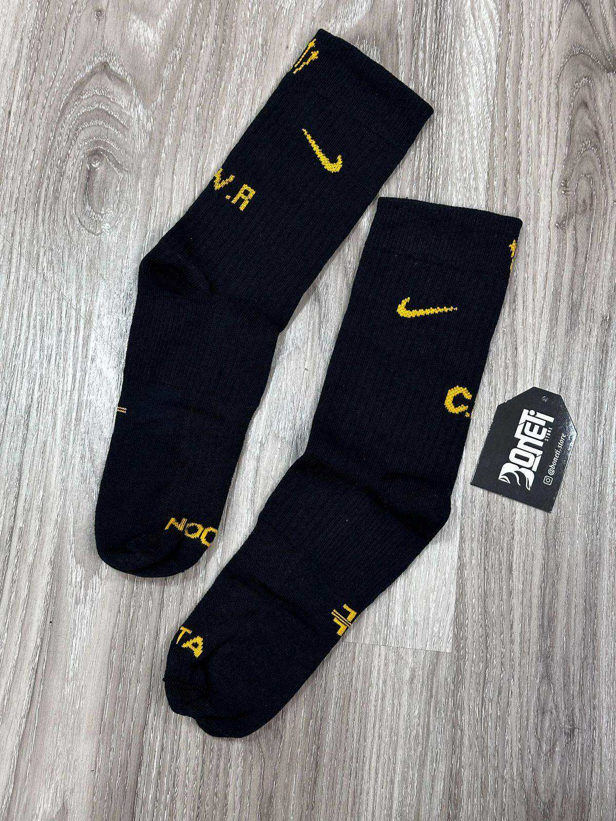 MEIA CANO ALTO NK X NOCTA - PRETO E AMARELO