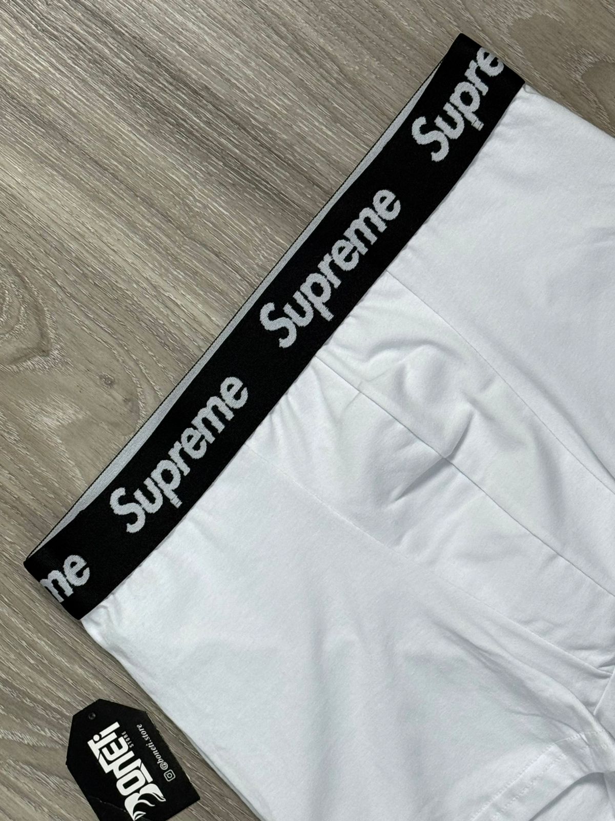 CUECA BOXER SUP - BRANCO E PRETO