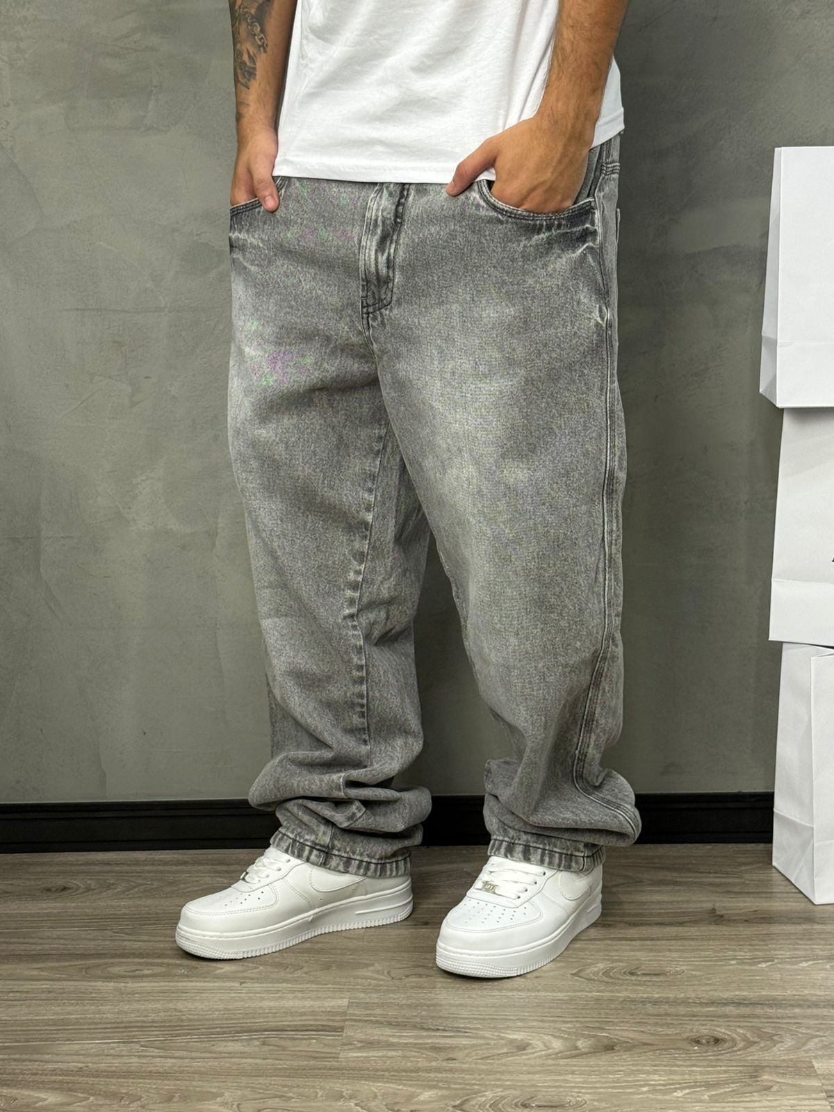 CALÇA JEANS RETA CINZA JAY JONES - 8372