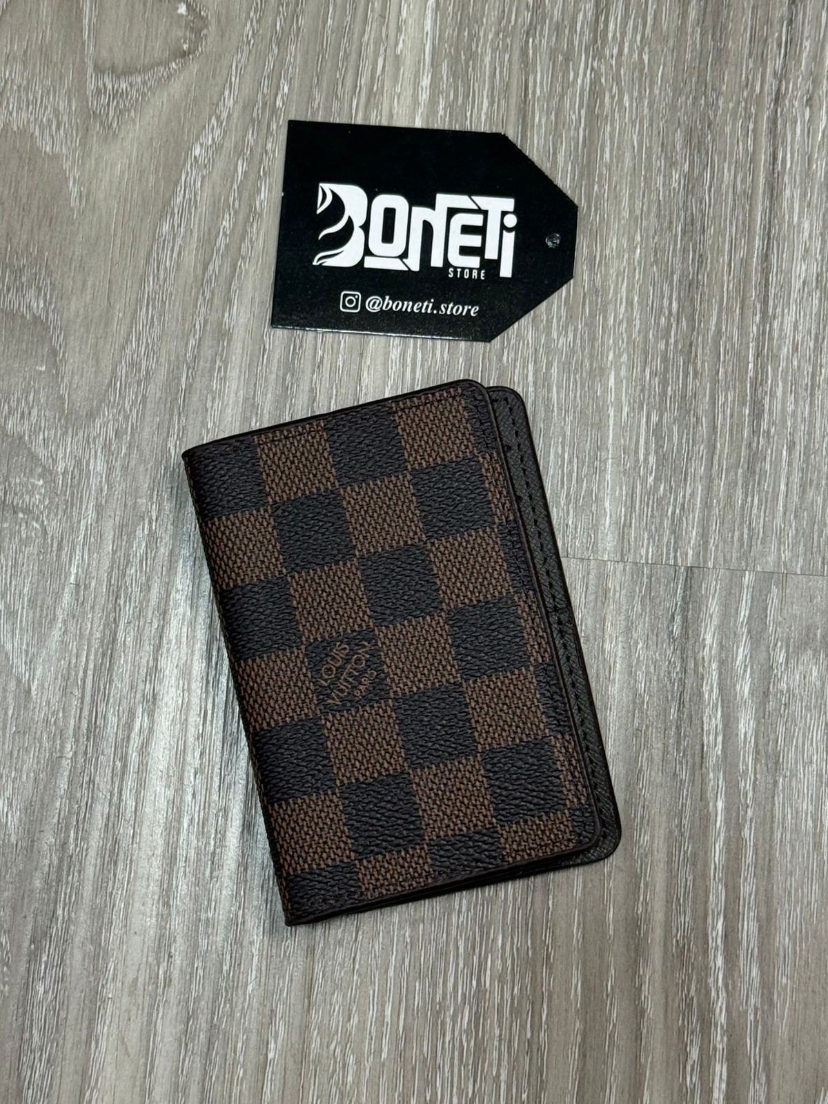 PORTA CARTÃO LV XADREZ - MARROM