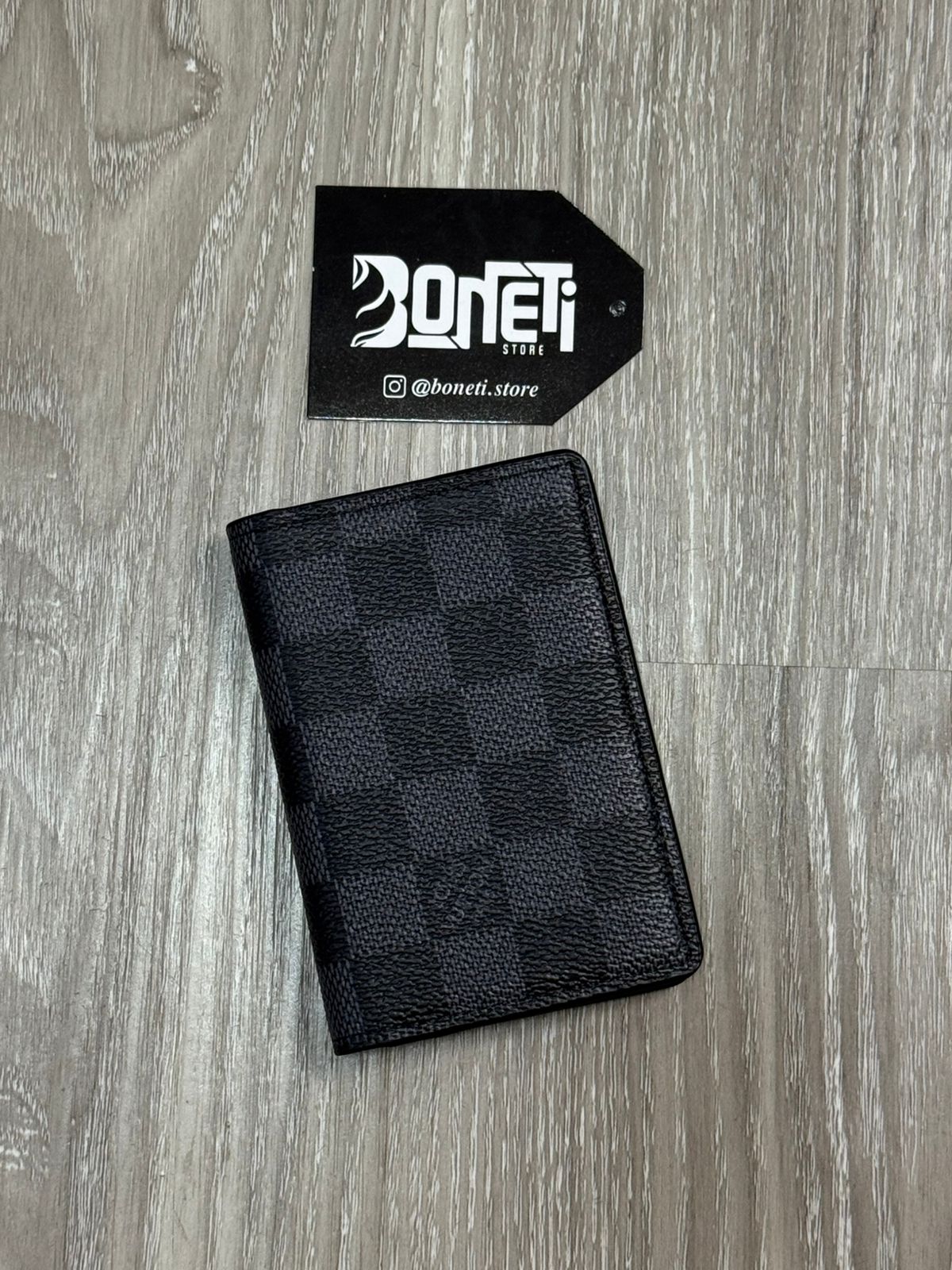 PORTA CARTÃO LV XADREZ - PRETO