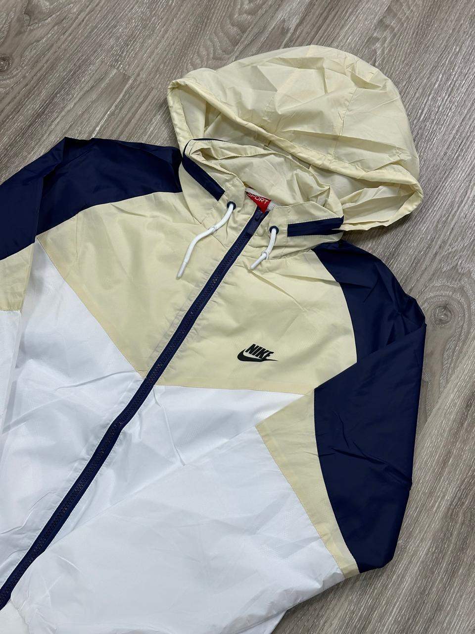 CORTA VENTO NK WINDRUNNER - CREME/AZUL