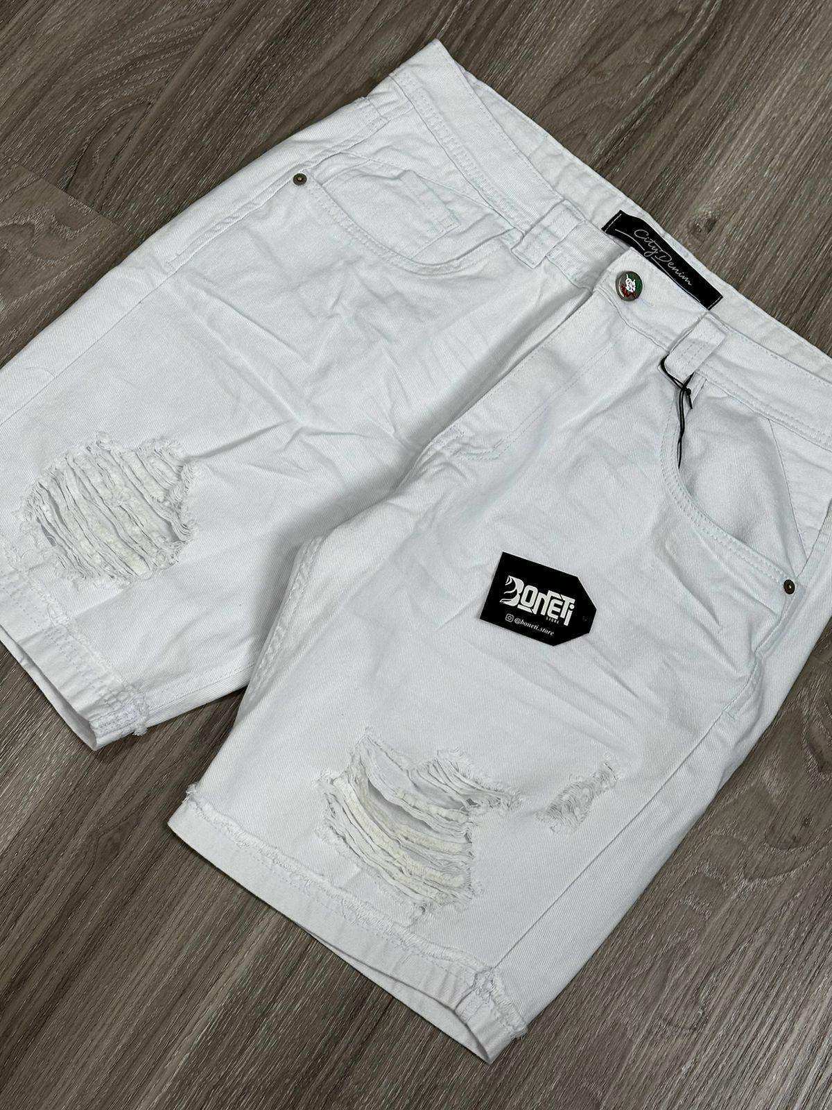 SHORTS JEANS BRANCO CITY DENIM - 19