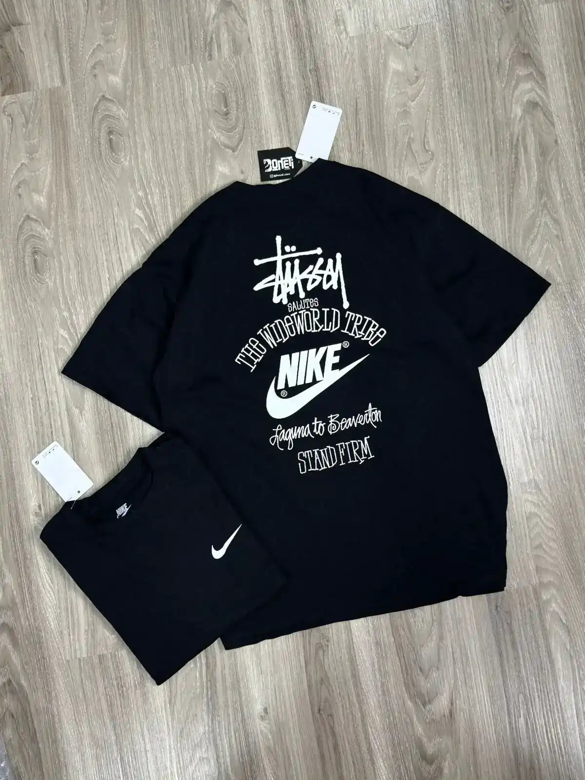 CAMISETA OVERSIZED NK X STUSSY - PRETA