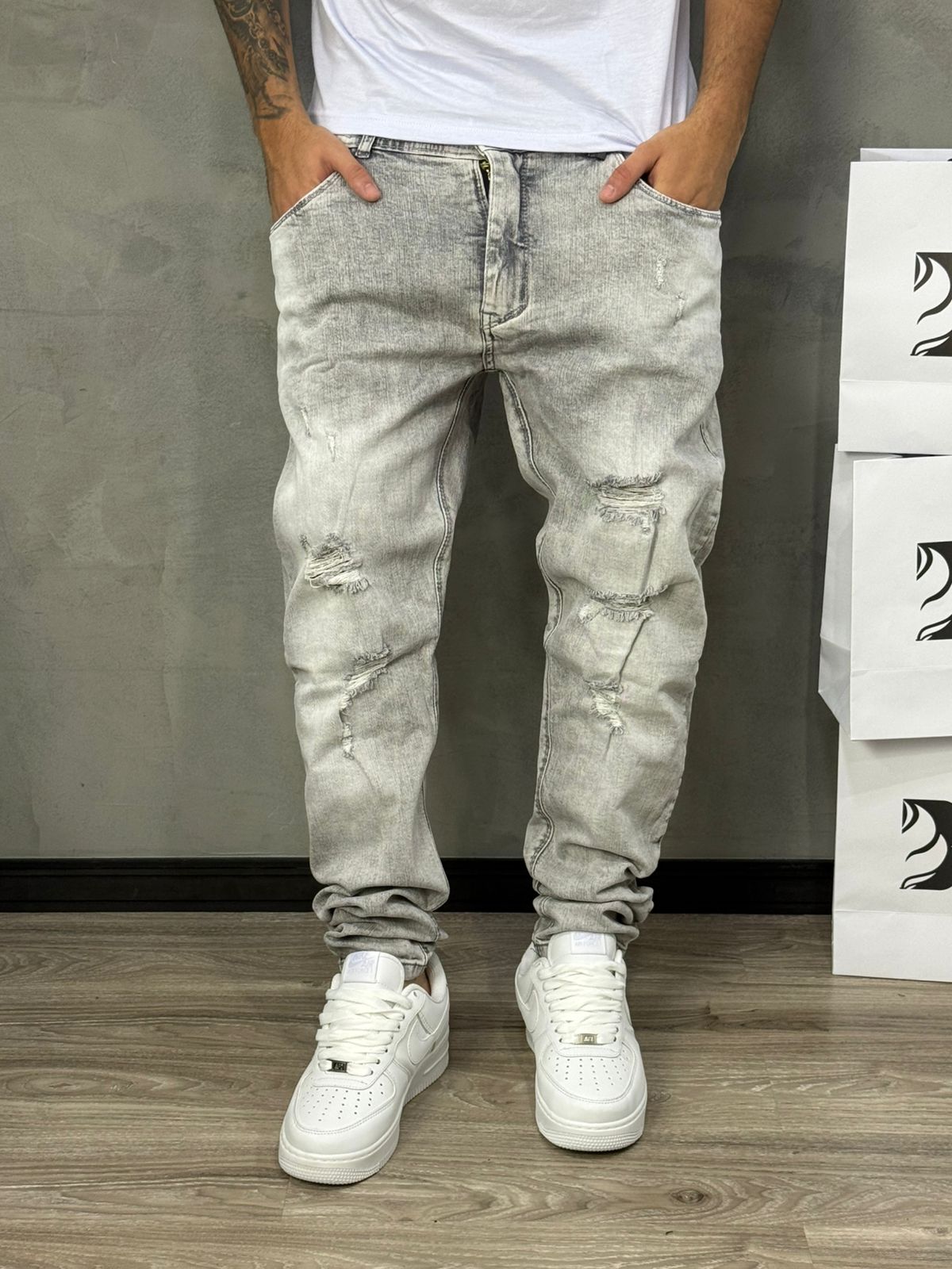 CALÇA JEANS SKINNY CINZA JAY JONES - 8442