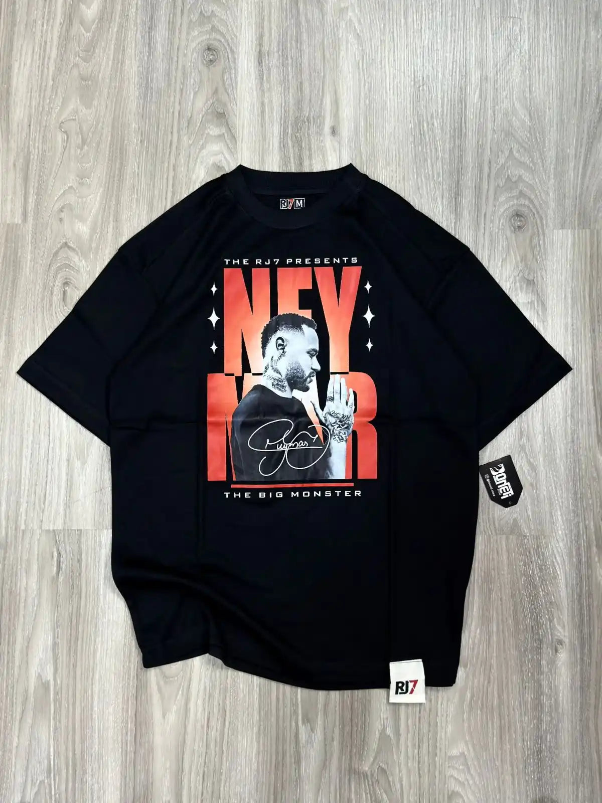 CAMISETA OVERSIZED RJ7 NEY MONSTER - PRETA