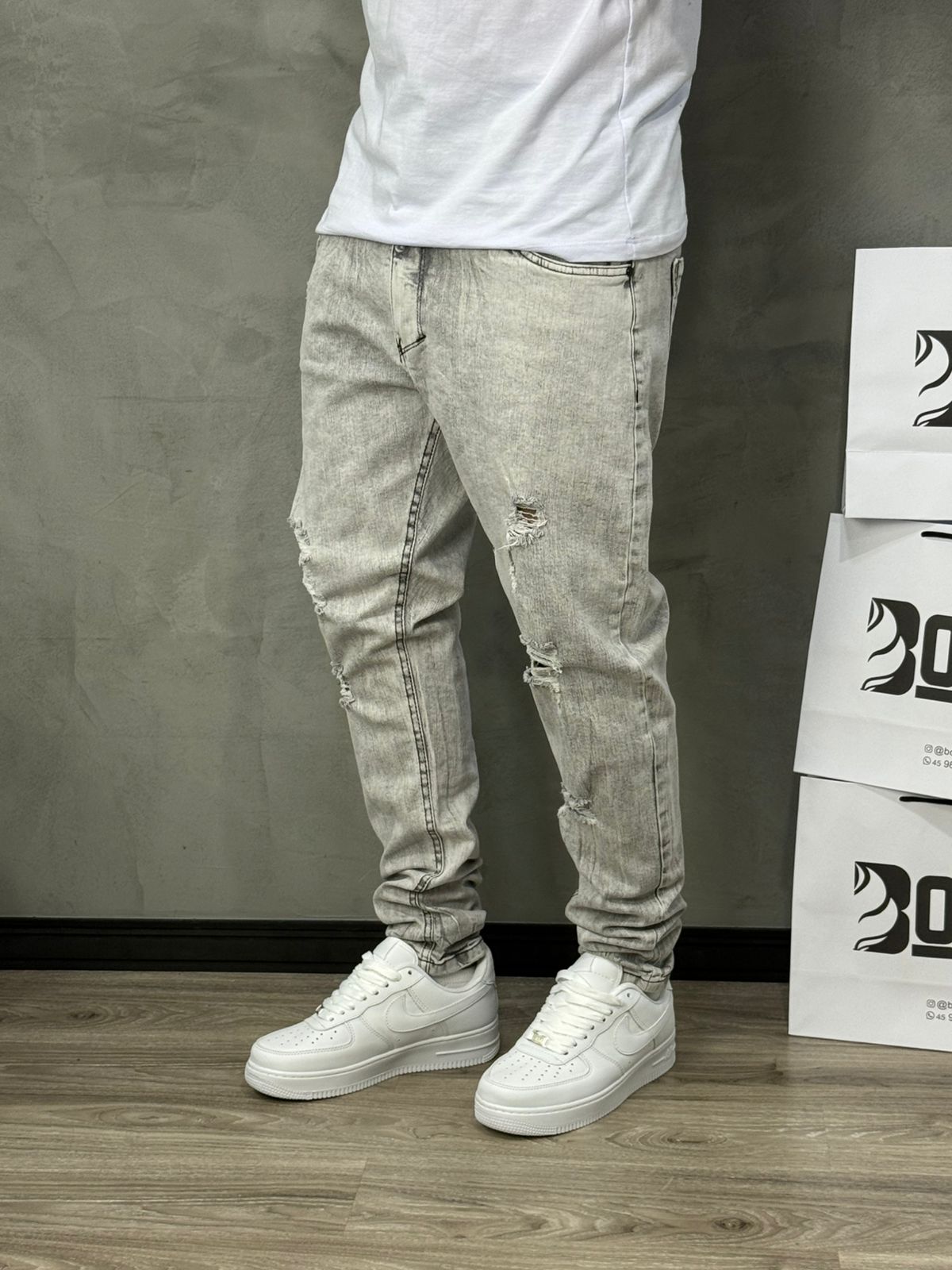 CALÇA JEANS SKINNY CINZA JAY JONES - 8304