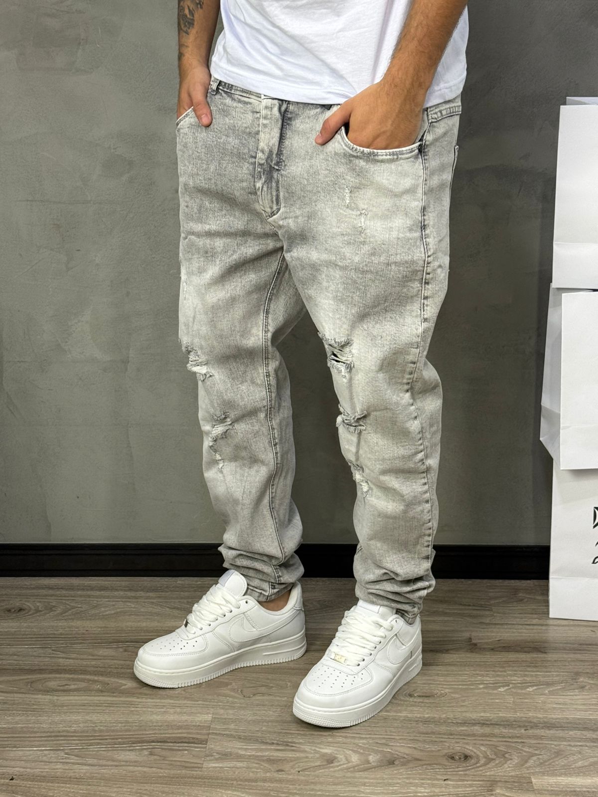 CALÇA JEANS SKINNY CINZA JAY JONES - 8442