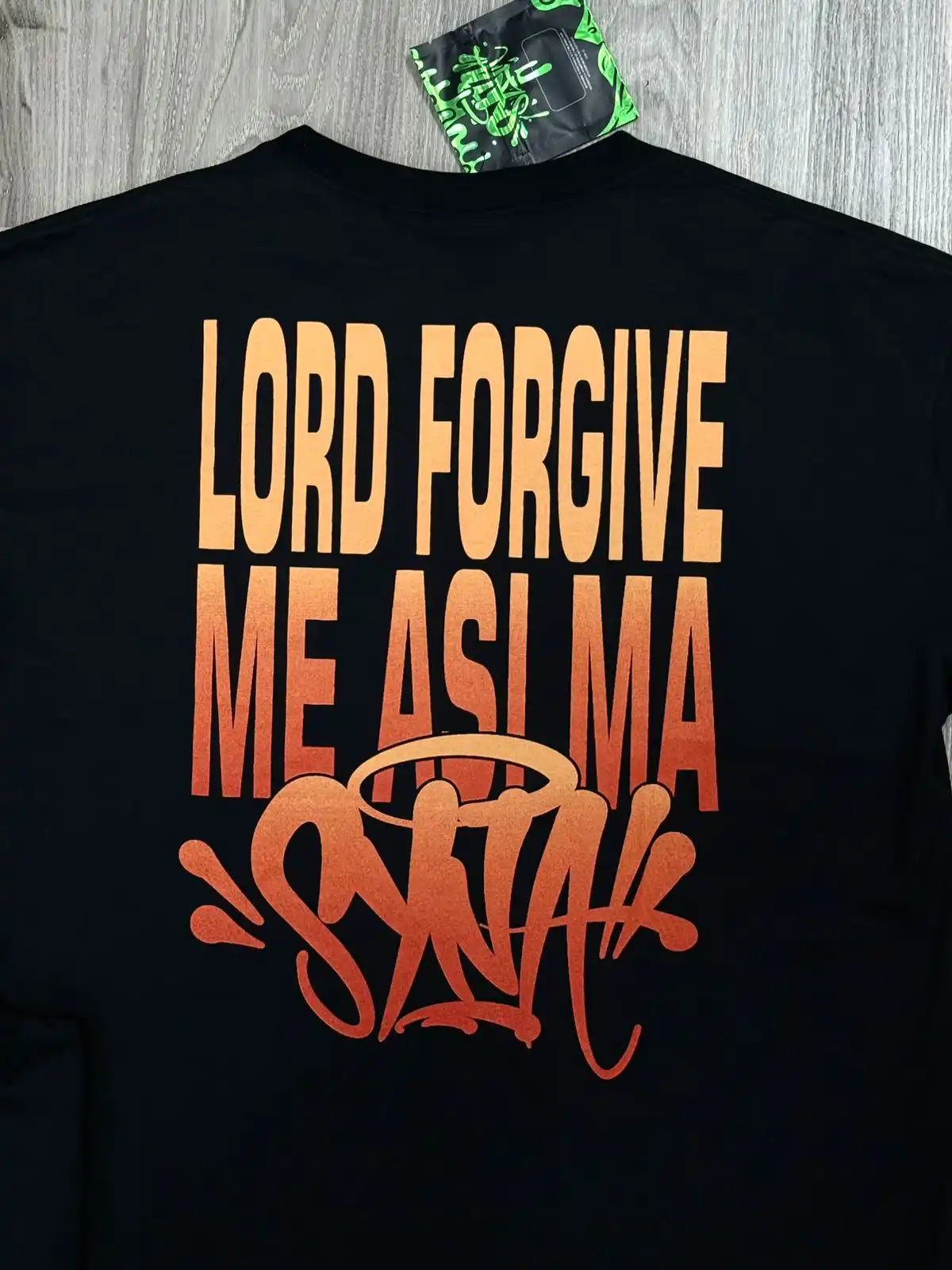 CAMISETA SYNA LORD FORGIVE - BLACK ORANGE