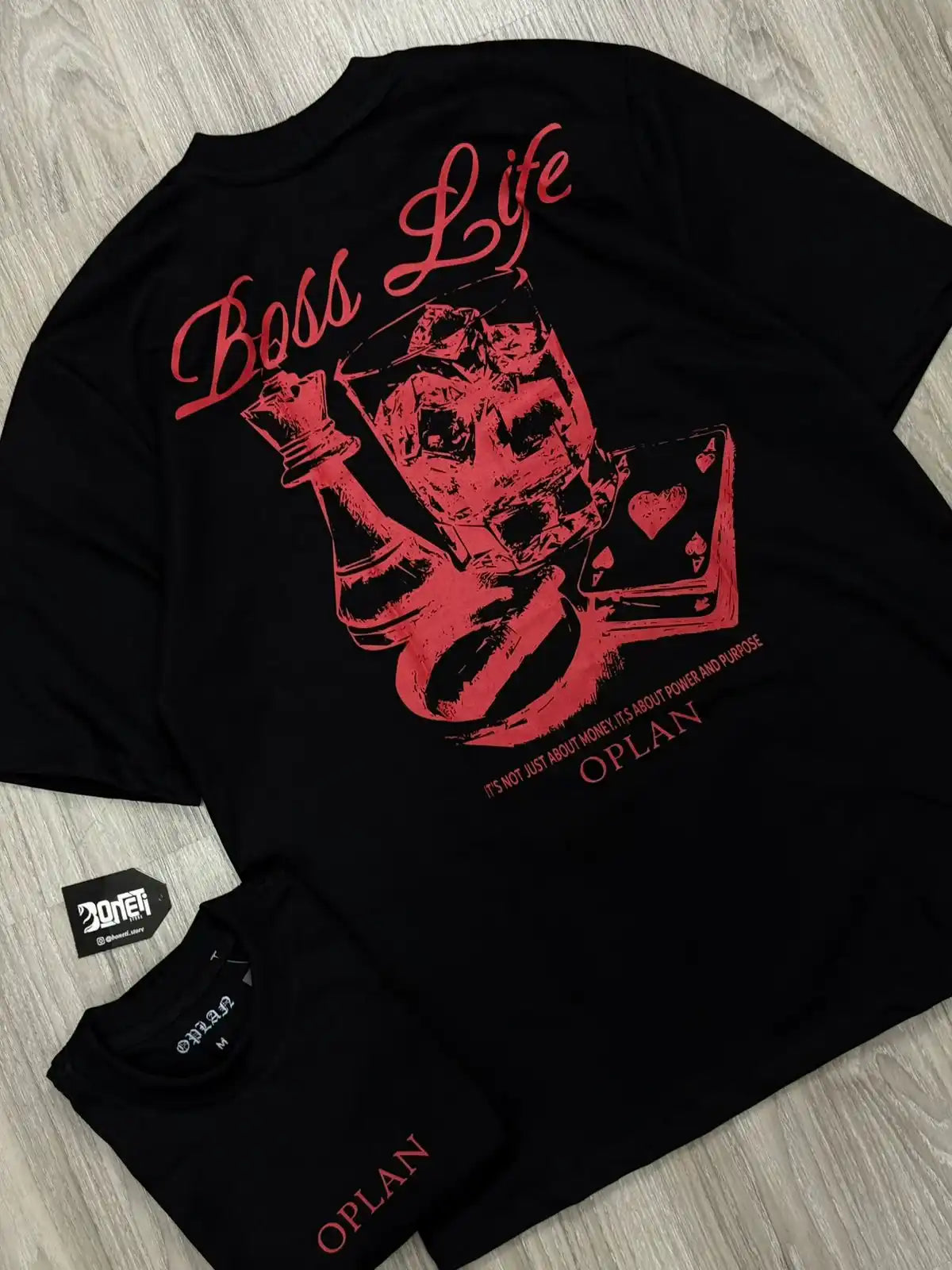 CAMISETA OVERSIZED OPLAN BOSS LIFE - PRETA