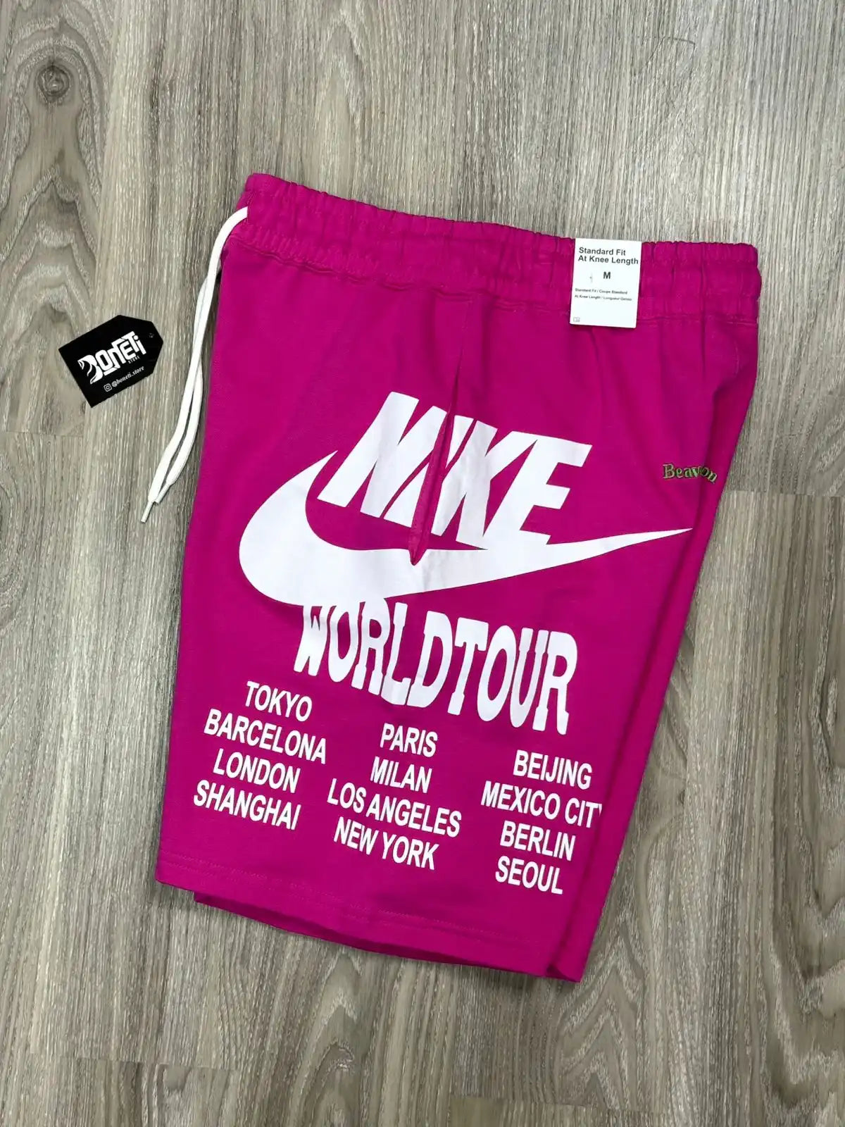 SHORTS MOLETOM NK WORLD TOUR - ROSA