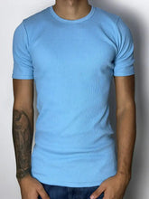 CAMISETA CANELADA - AZUL BEBÊ