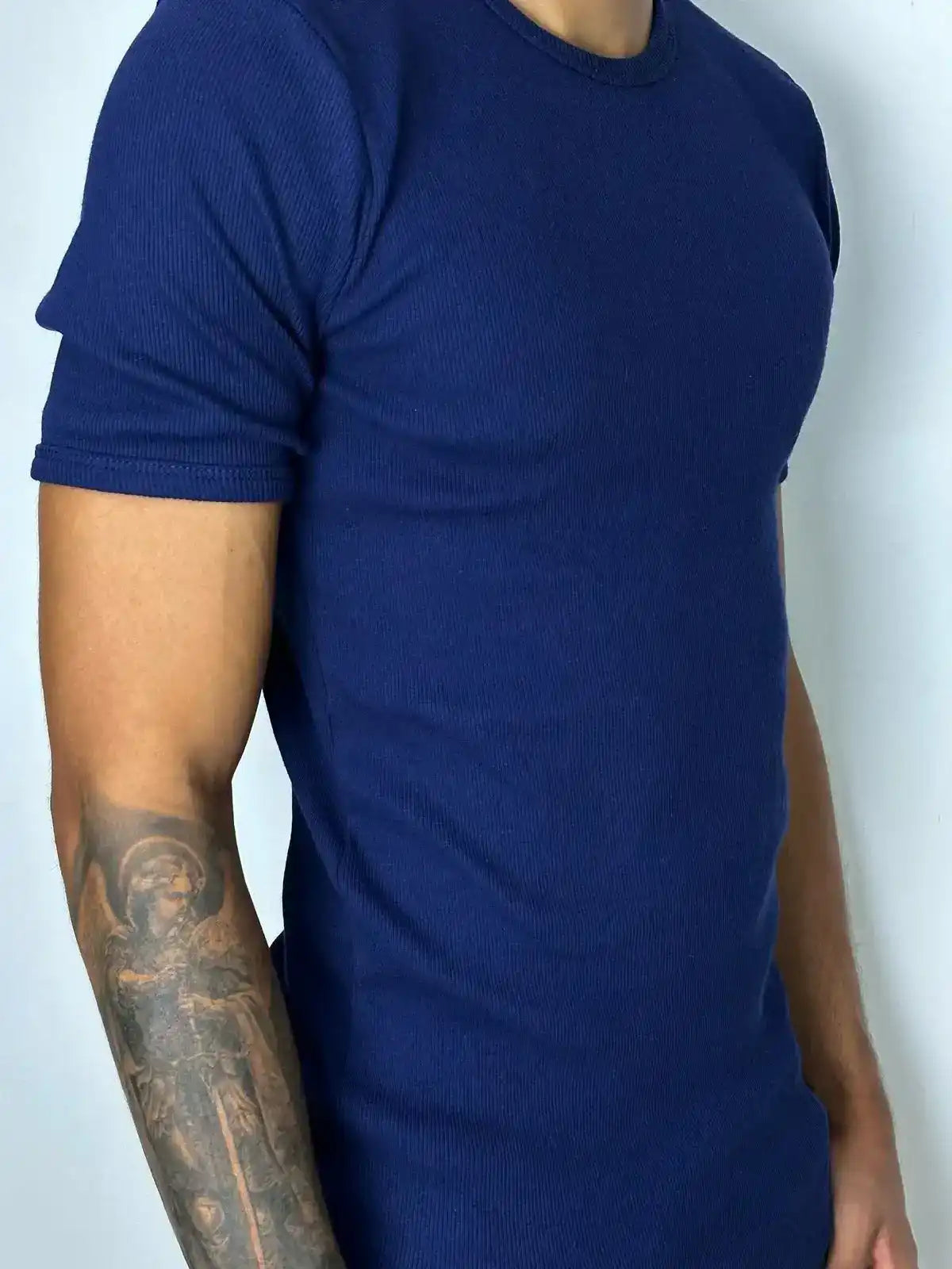 CAMISETA CANELADA - AZUL MARINHO