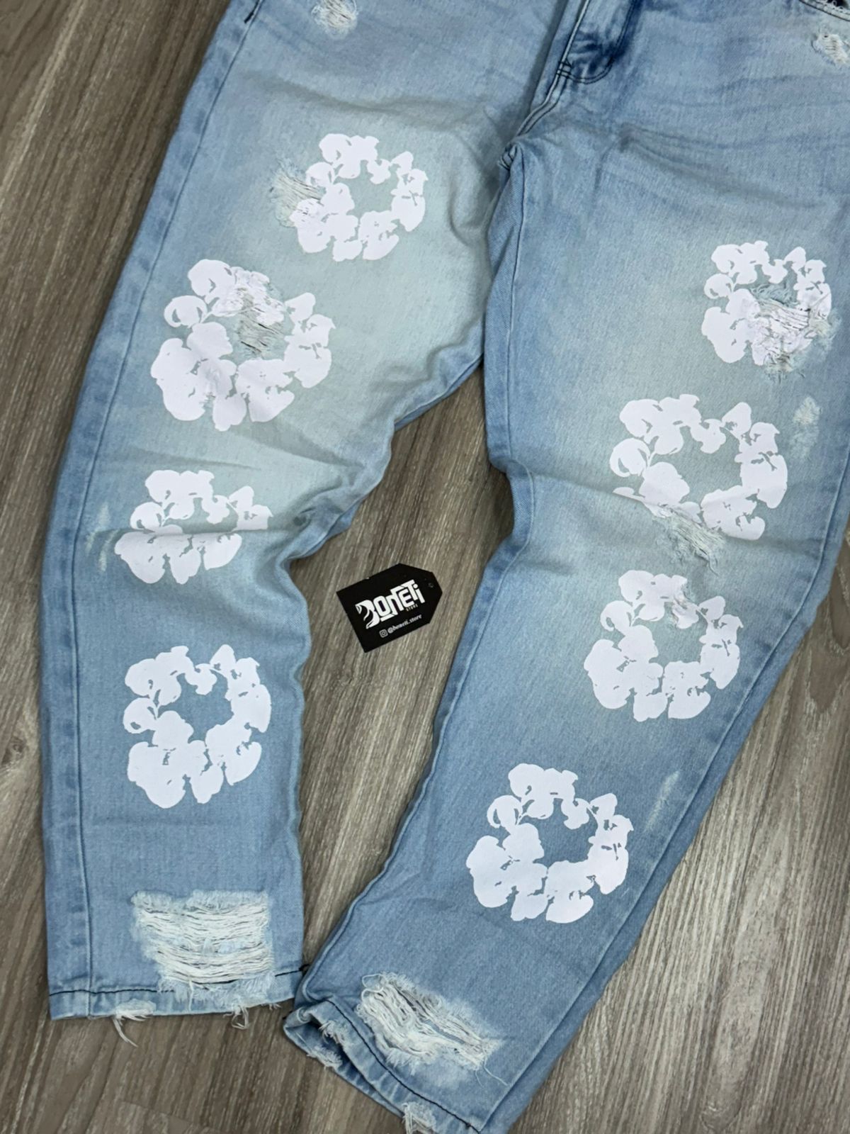CALÇA JEANS RETA FLOWERS JAY JONES