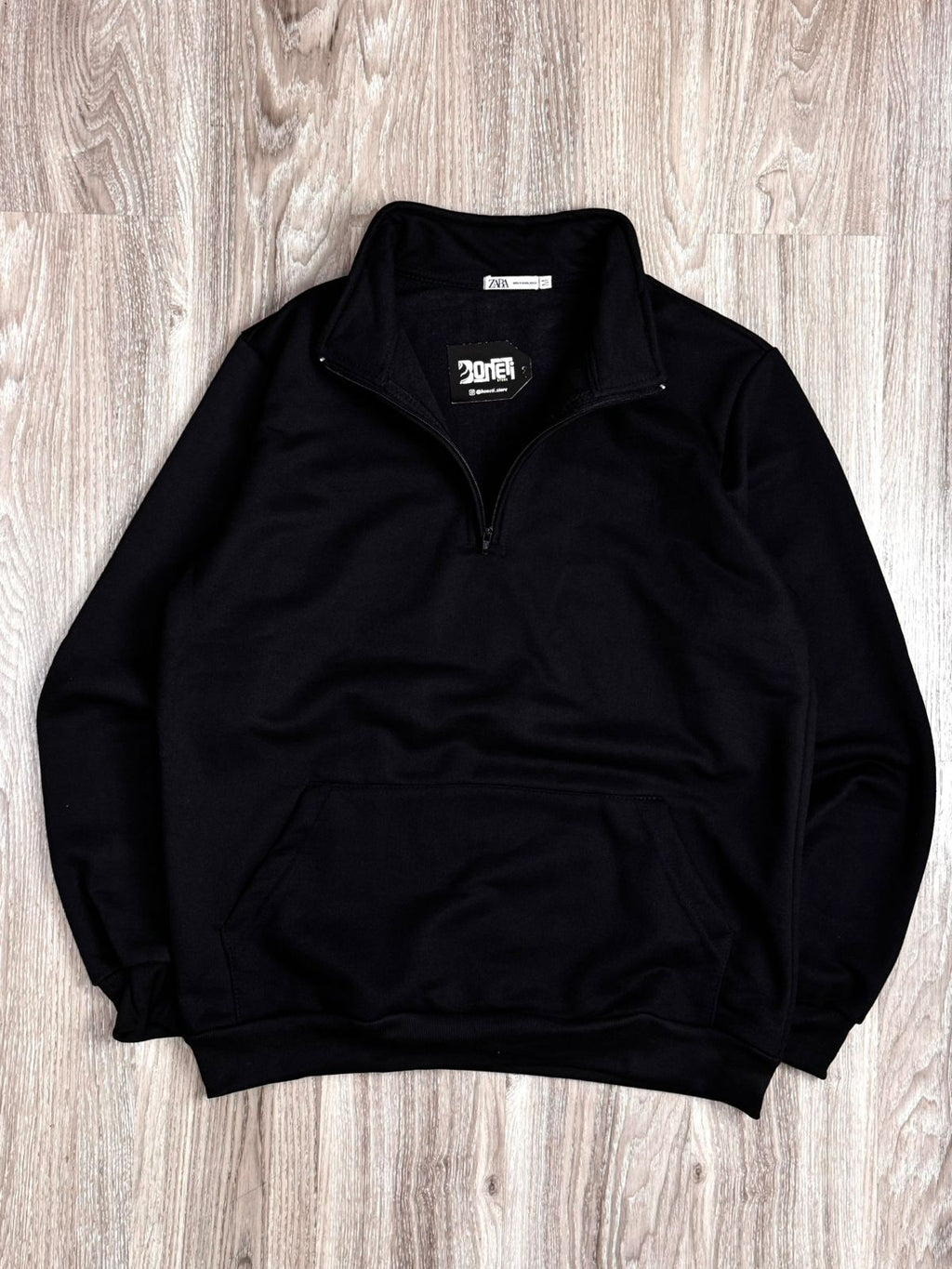 MOLETOM GOLA ALTA ZIP Z.A - PRETO