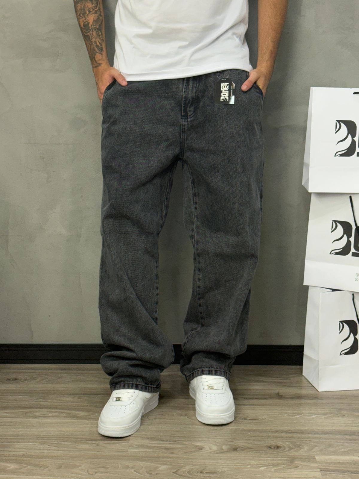 CALÇA JEANS RETA ESTONADA - CARBON.CO