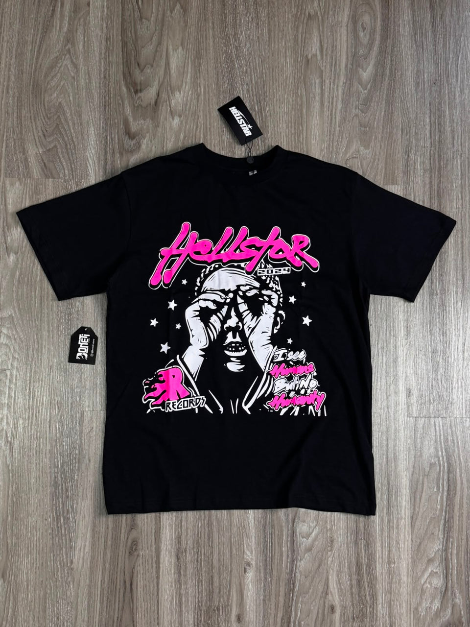 CAMISETA HELLSTAR SEE HUMANS PINK - PRETA