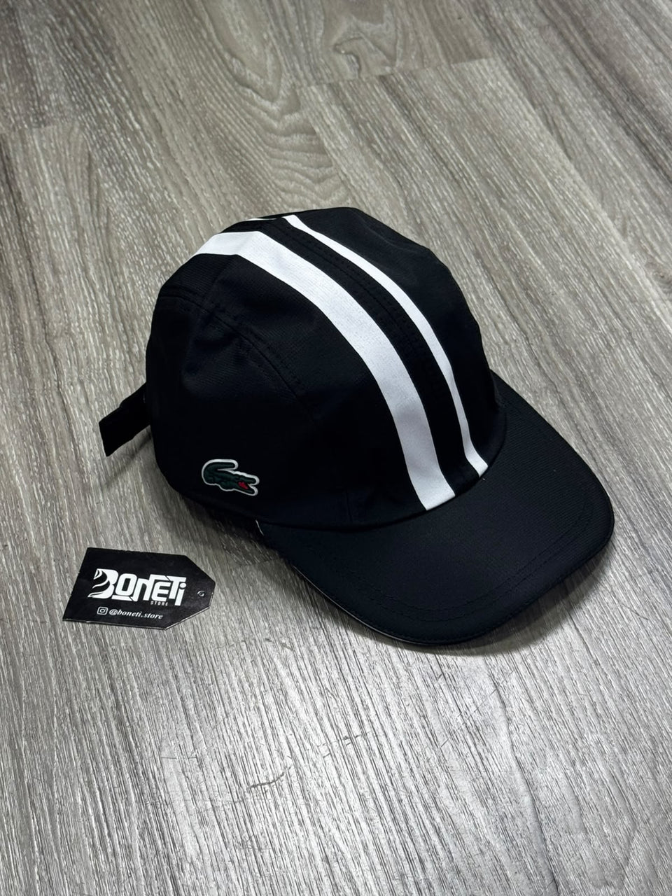 BONÉ LCST DUAS FAIXAS FIVE PANEL - PRETO