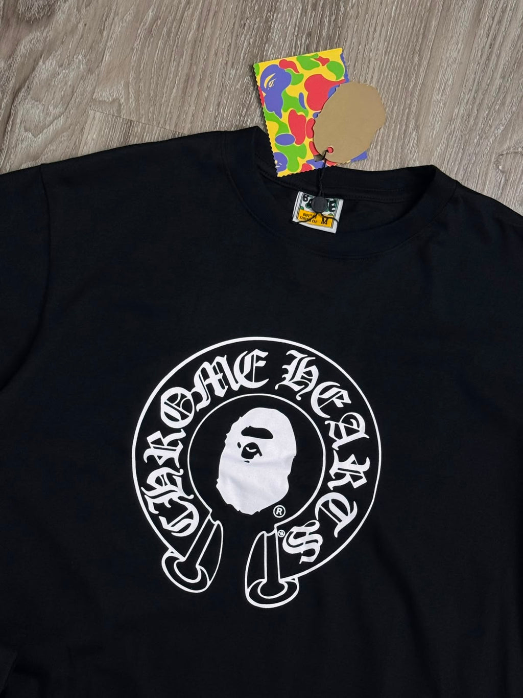 CAMISETA BAPE X CHROME HEARTS BABY MILO - PRETA
