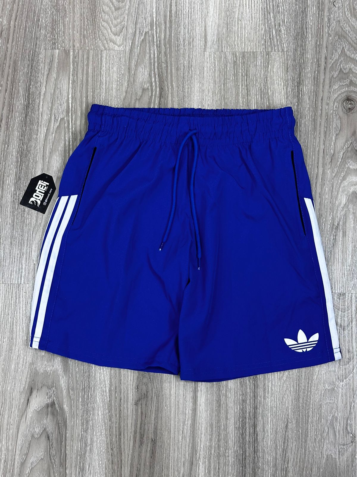 SHORTS TACTEL ADD LISTRAS - AZUL