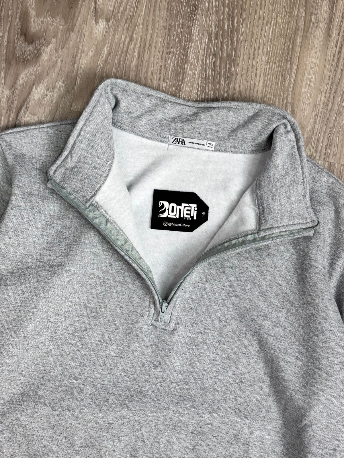 MOLETOM GOLA ALTA ZIP Z.A - CINZA