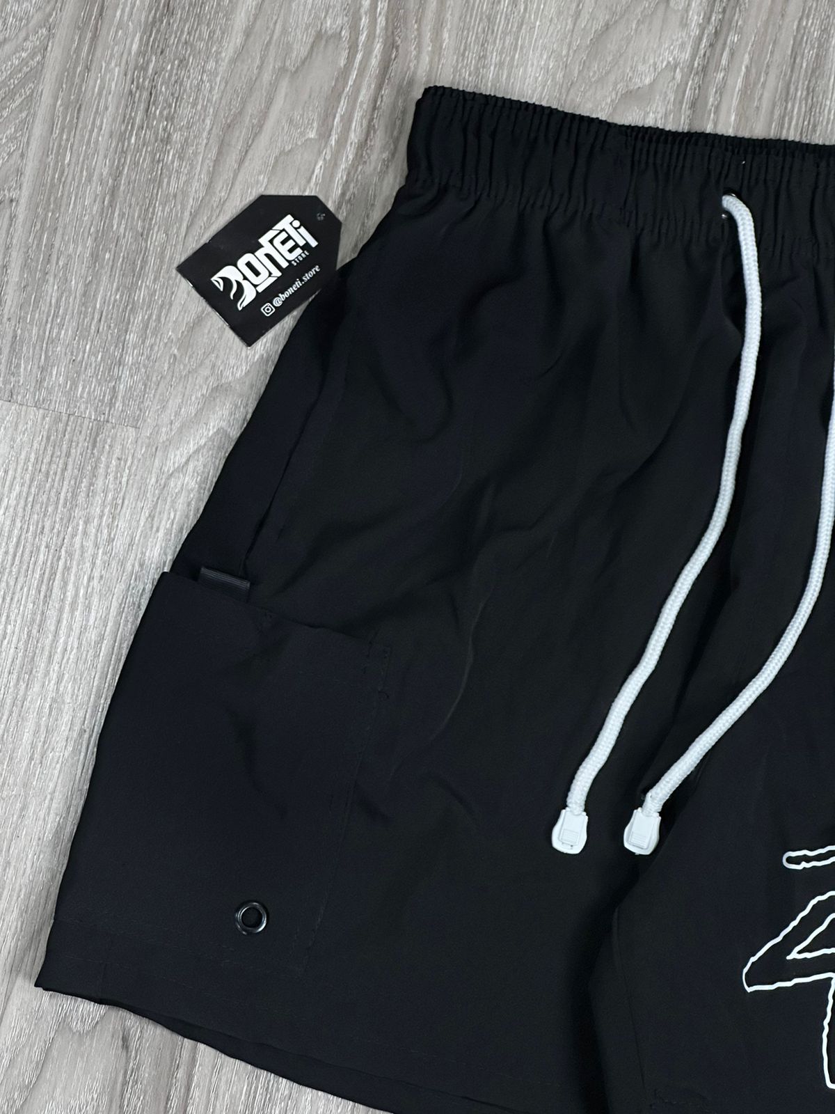 SHORTS TACTEL NK X STUSSY VAZADO - PRETO