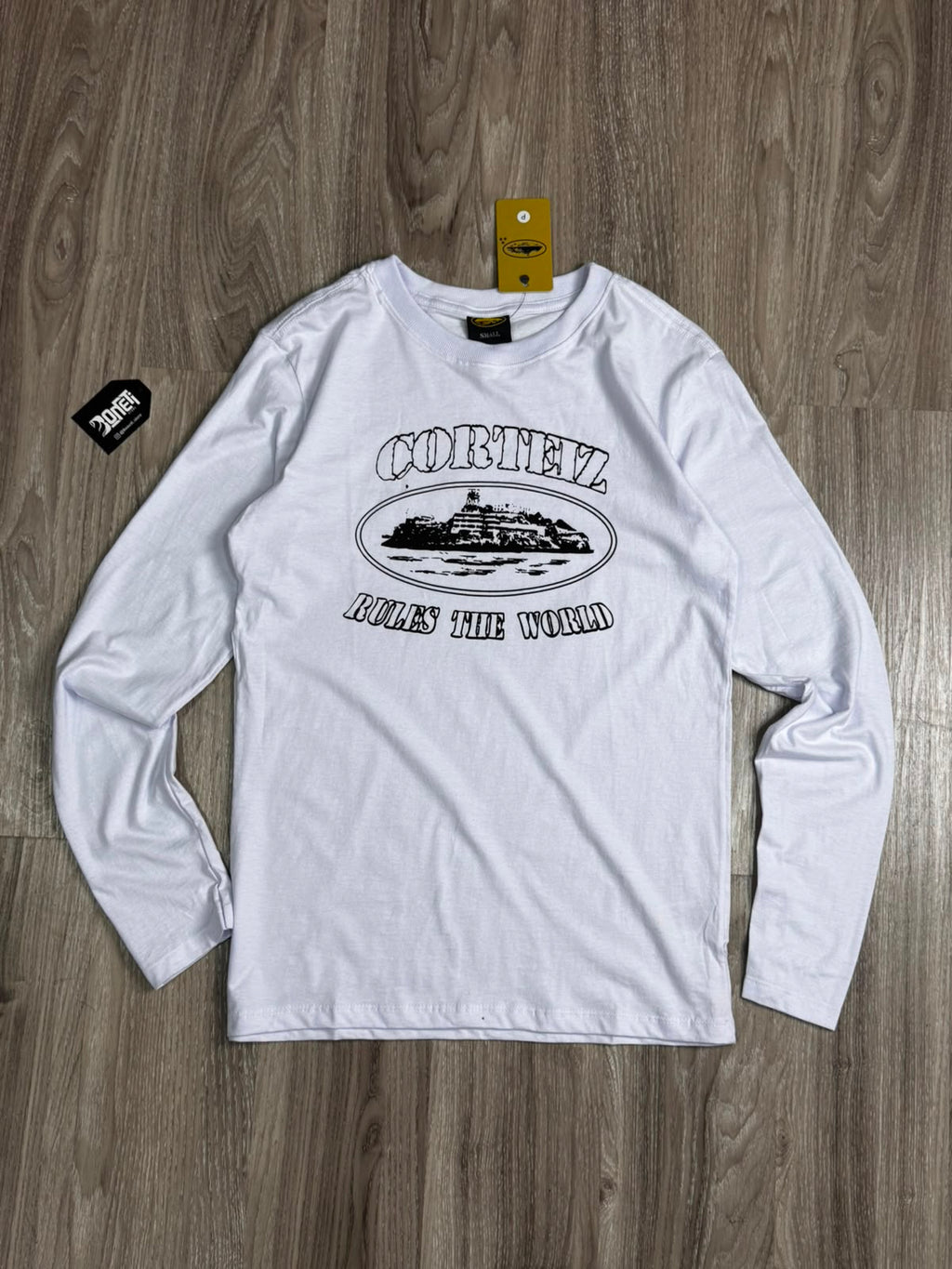 CAMISETA LONG SLEEVE CORTEIZ RULES WORLD - BRANCA