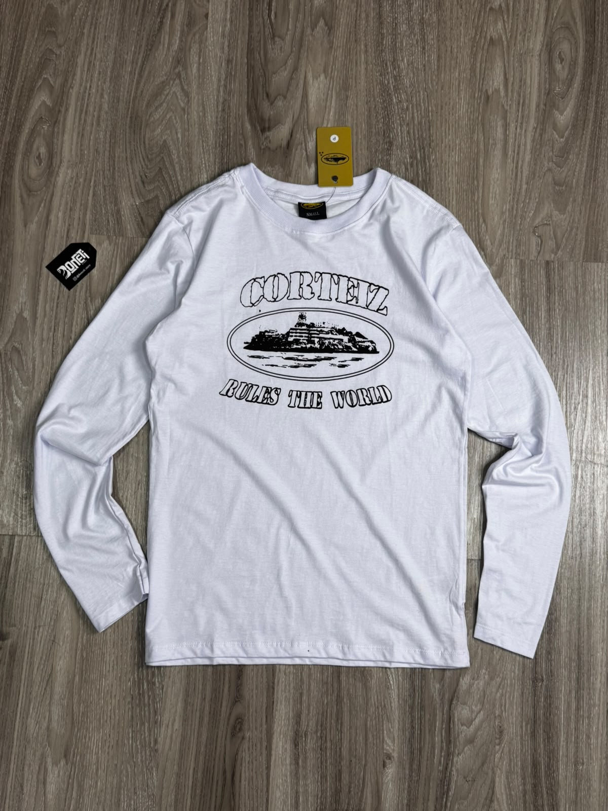 CAMISETA LONG SLEEVE CORTEIZ RULES WORLD - BRANCA