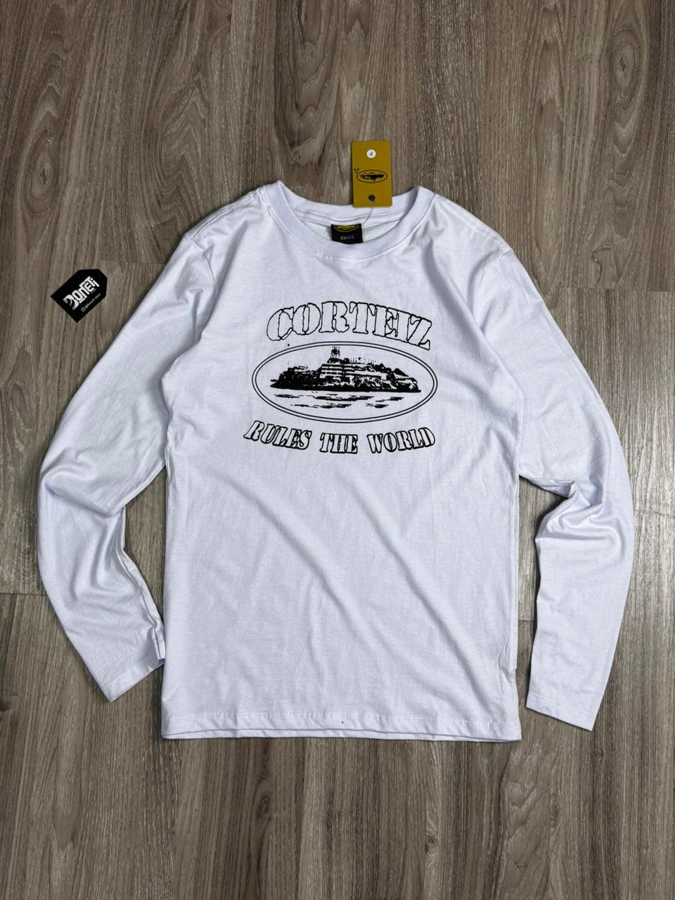 CAMISETA LONG SLEEVE CORTEIZ RULES WORLD - BRANCA