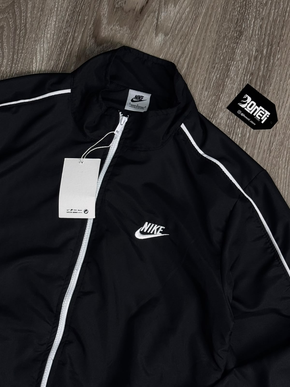 CONJUNTO TACTEL NK TRACKSUIT CLUB - PRETO
