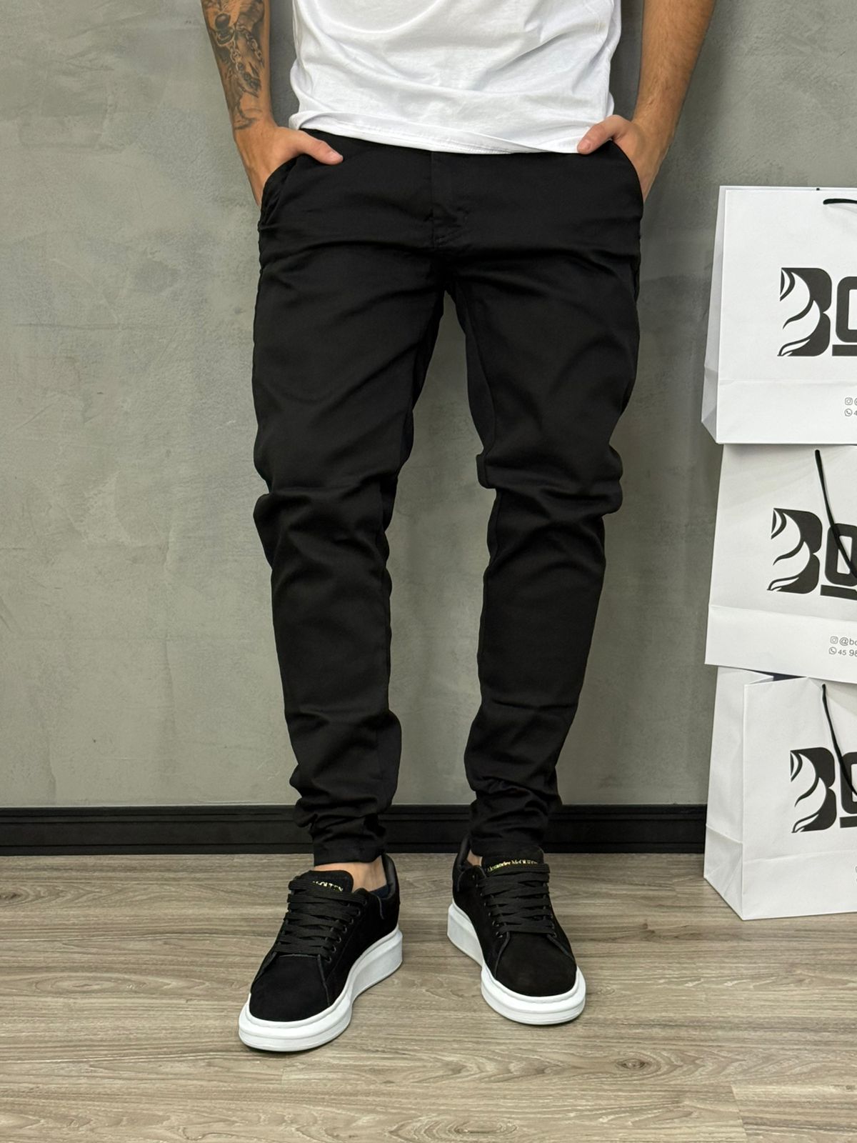 CALÇA SKINNY ALFAIATARIA PRETA JAY - 8316