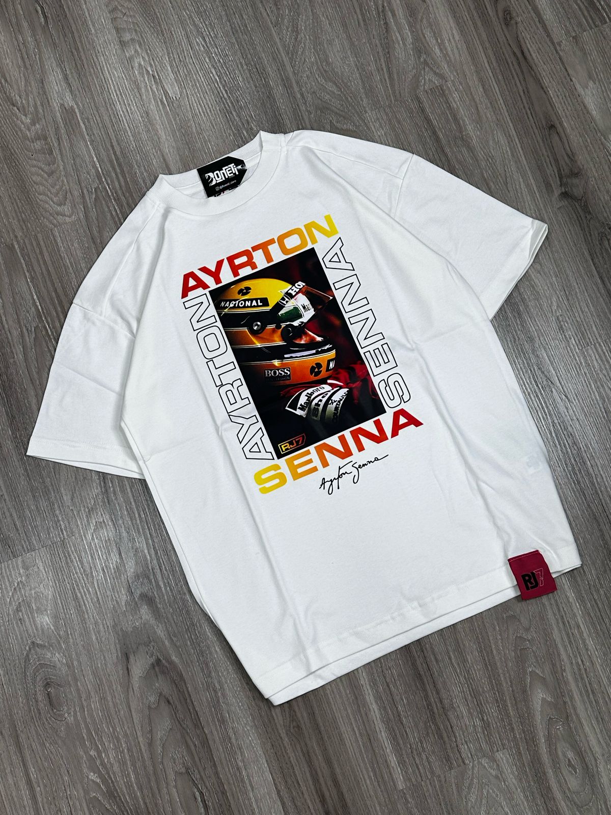 CAMISETA OVERSIZED RJ7 SENNA - OFFWHITE