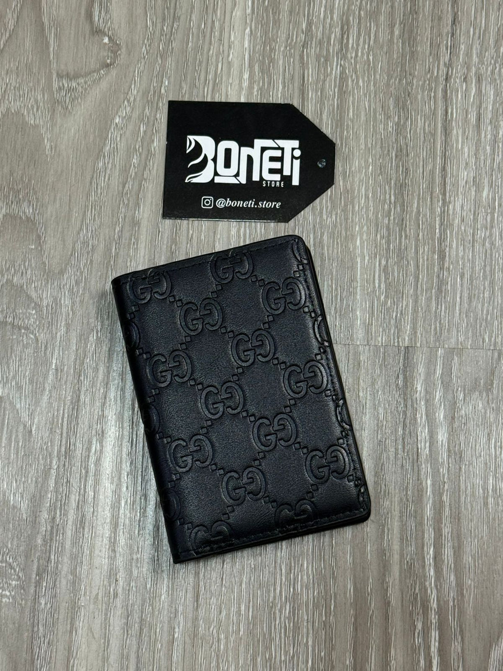 PORTA CARTÃO GC MONOGRAM LISO - PRETO
