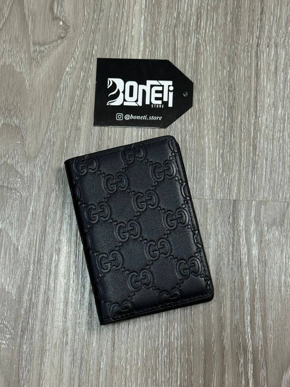 PORTA CARTÃO GC MONOGRAM LISO - PRETO