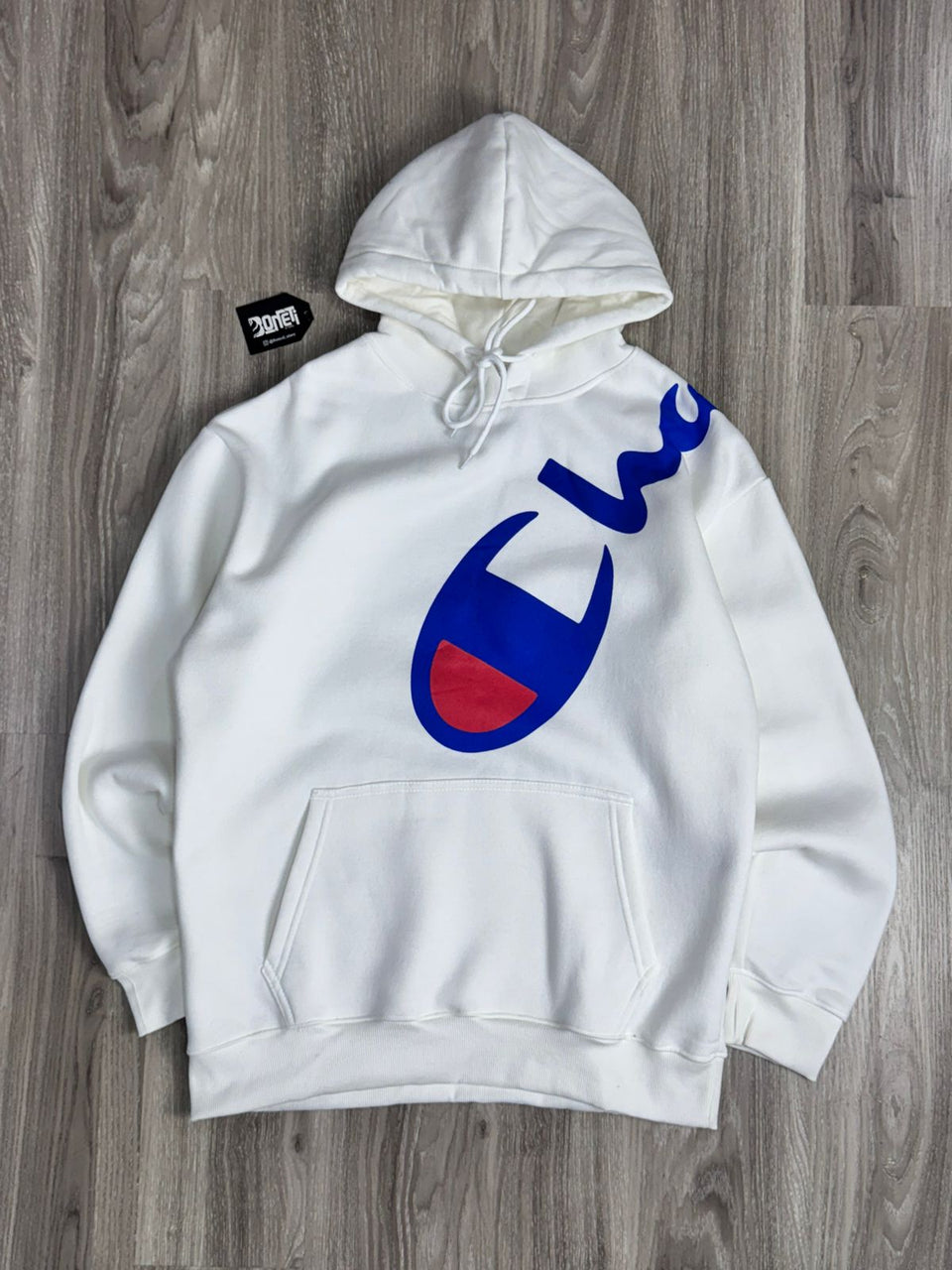 MOLETOM CANGURU CHAMPION BIG LOGO - OFFWHITE