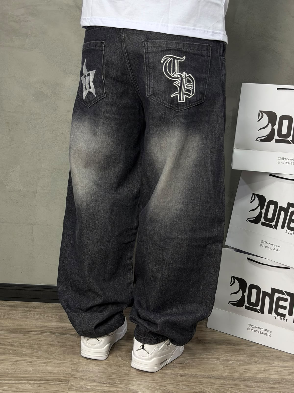 CALÇA JEANS BARREL ESCURA TRIPSIDE - 103