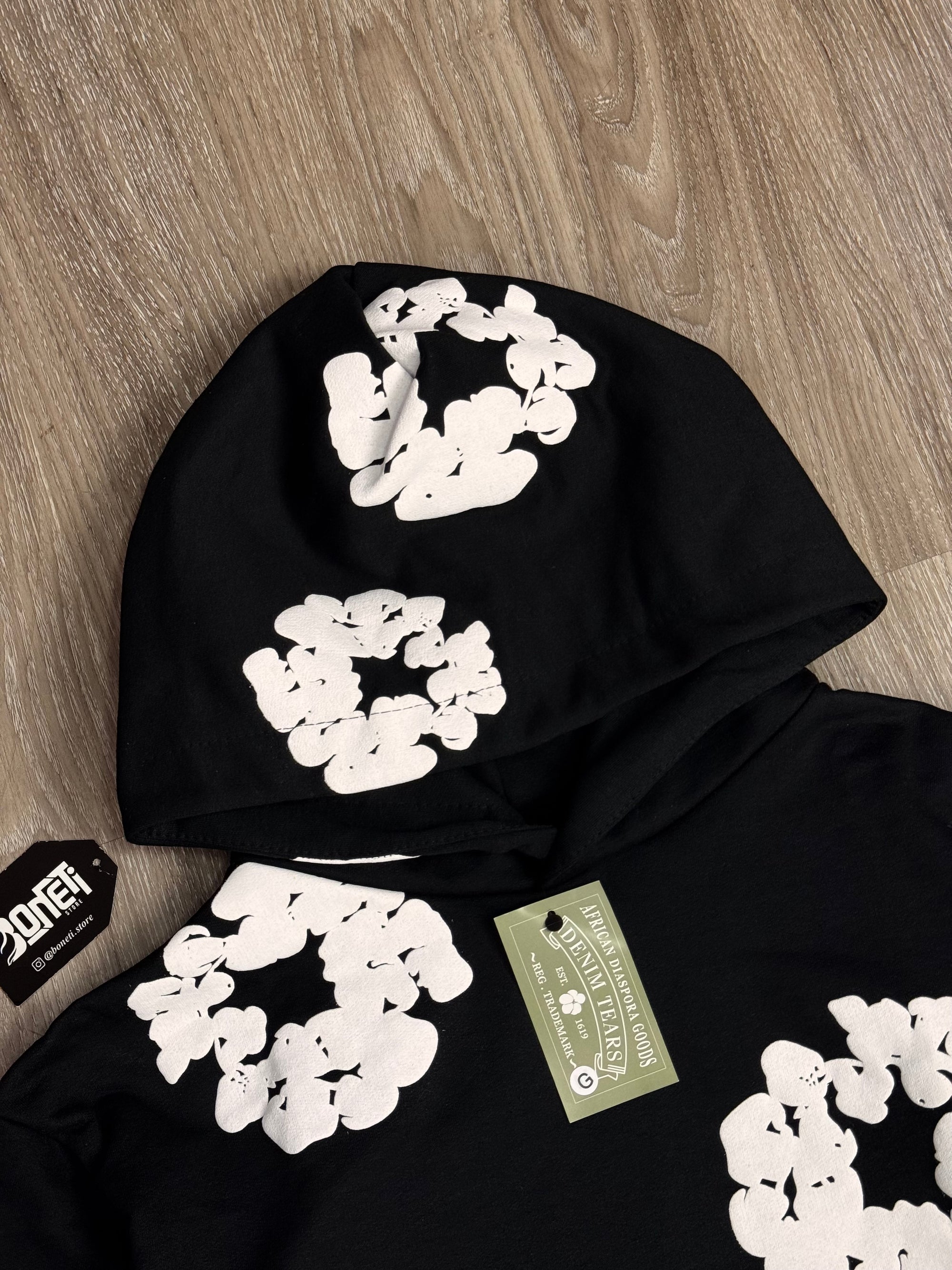 MOLETOM CANGURU DENIM TEARS - PRETO