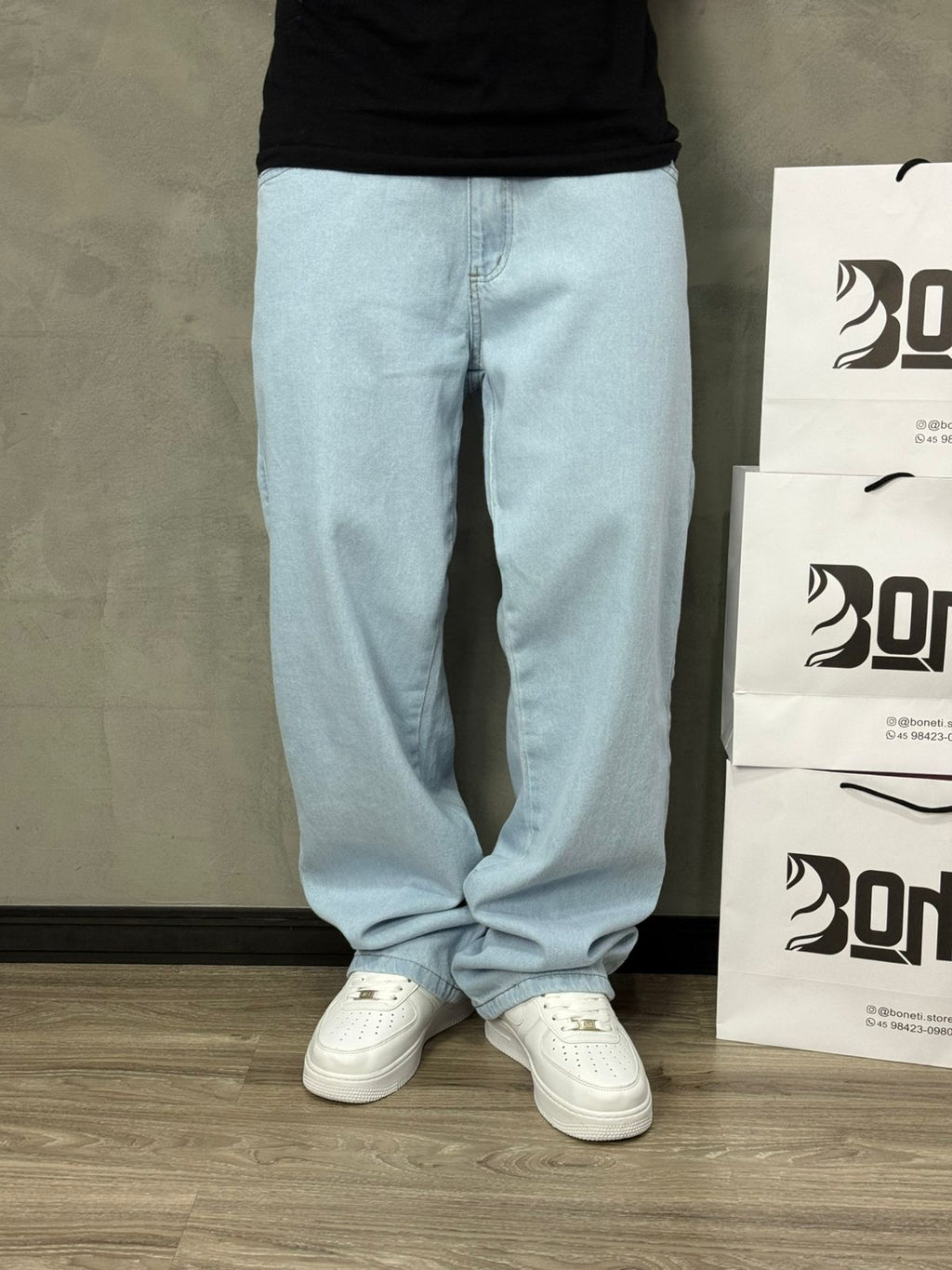 CALÇA JEANS RETA CLARA BS