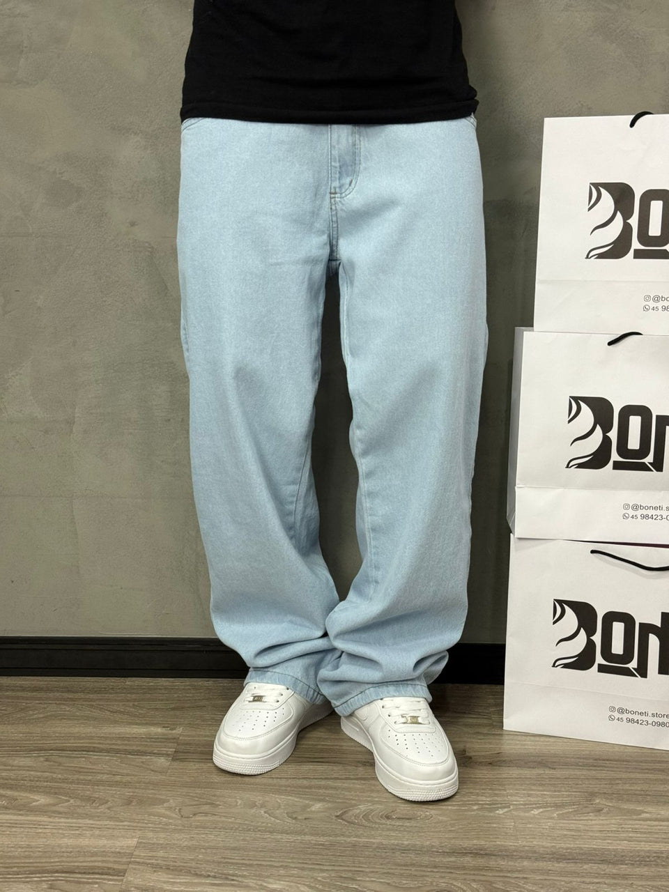 CALÇA JEANS RETA CLARA BS