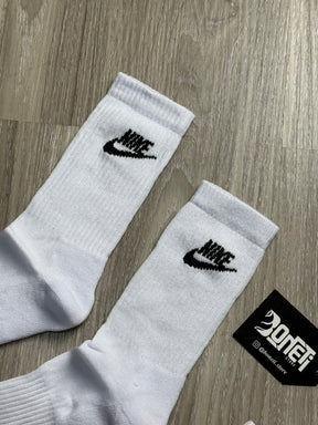 MEIA NK CANO ALTO LOGO - BRANCA