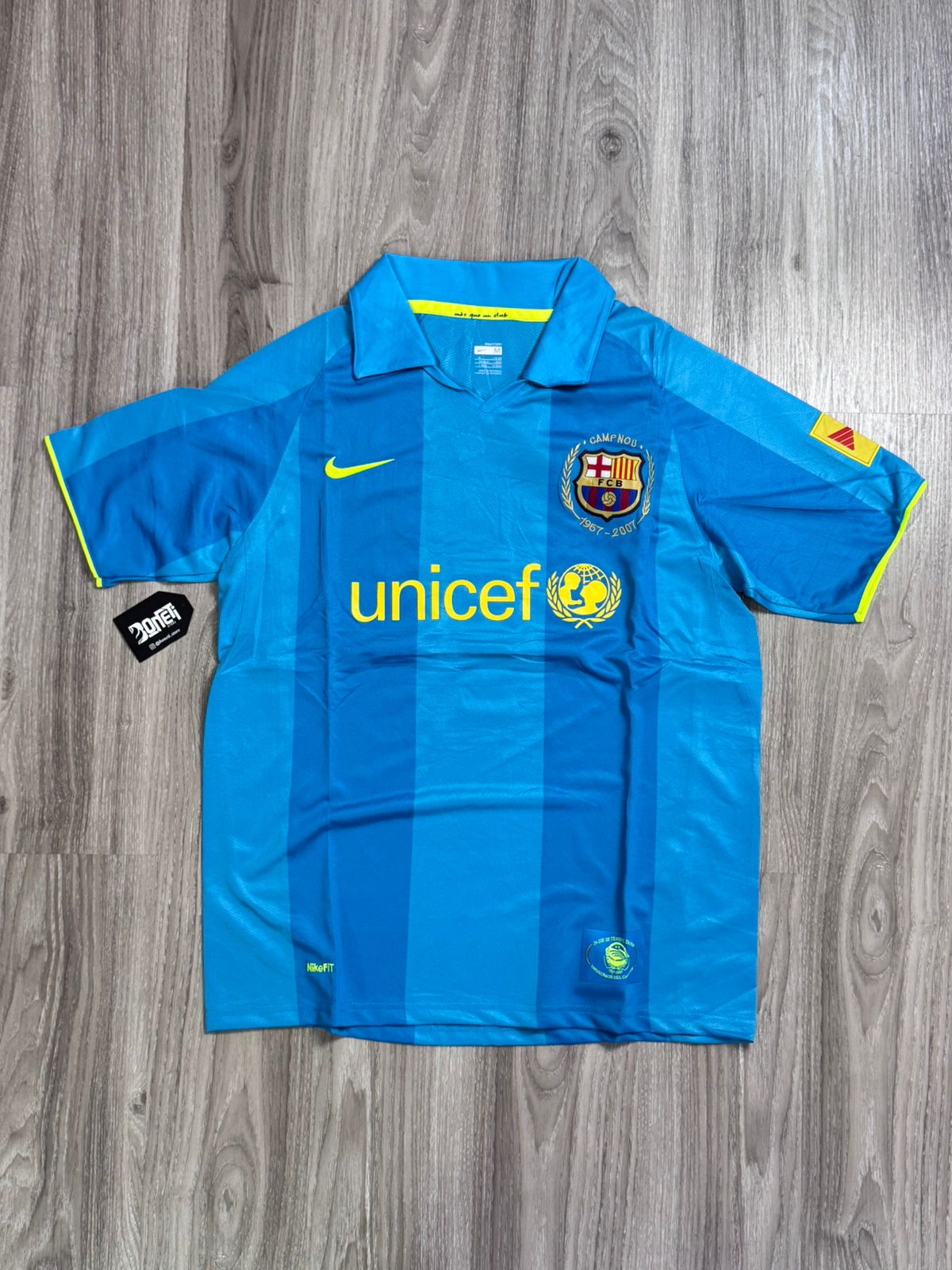 CAMISA RETRÔ BARCELONA 2007 RONALDINHO - AZUL