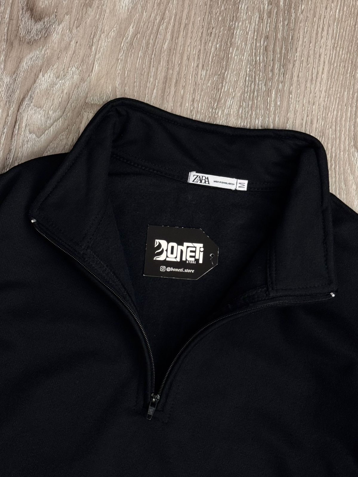 MOLETOM GOLA ALTA ZIP Z.A - PRETO