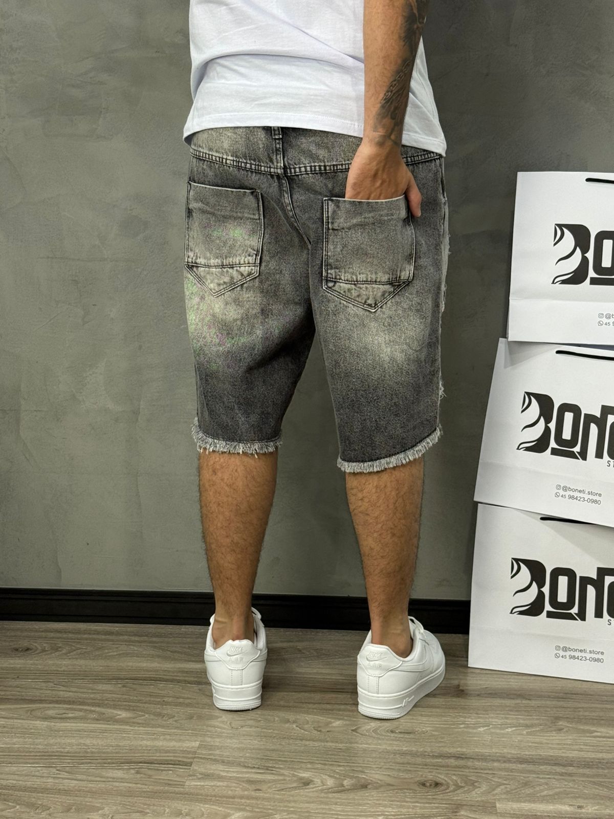 SHORTS JEANS CINZA JAY JONES - 7977