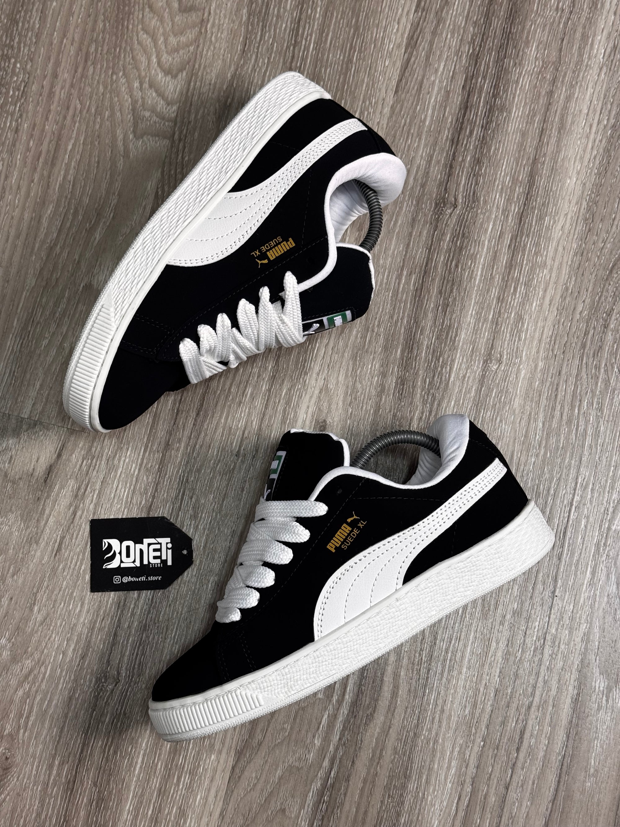 TÊNIS PM SUEDE CAMURÇA - PRETO/BRANCO