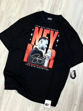 CAMISETA OVERSIZED RJ7 NEY MONSTER - PRETA