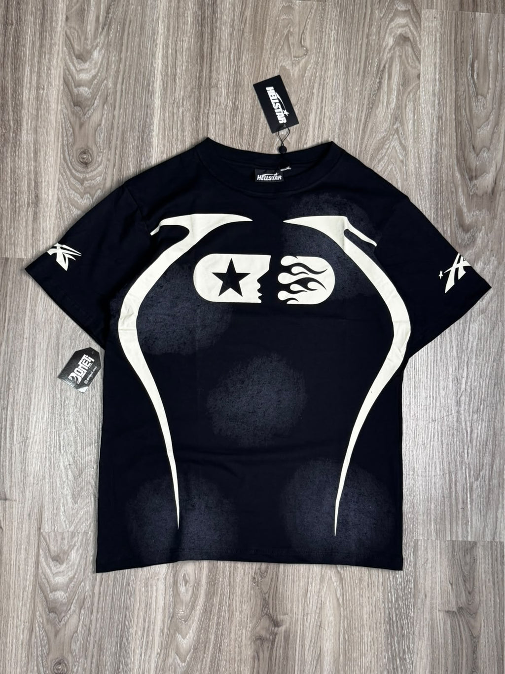 CAMISETA HELLSTAR WARM UP OFFWHITE - PRETA