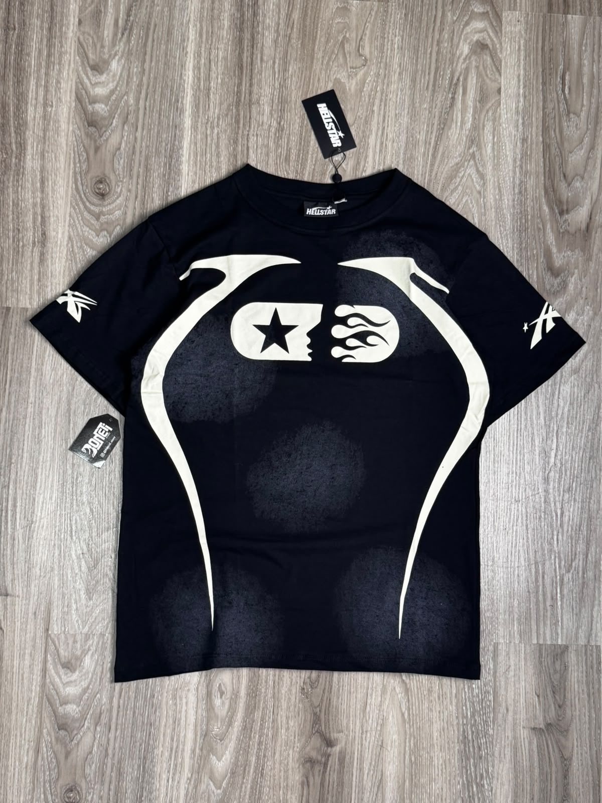 CAMISETA HELLSTAR WARM UP OFFWHITE - PRETA