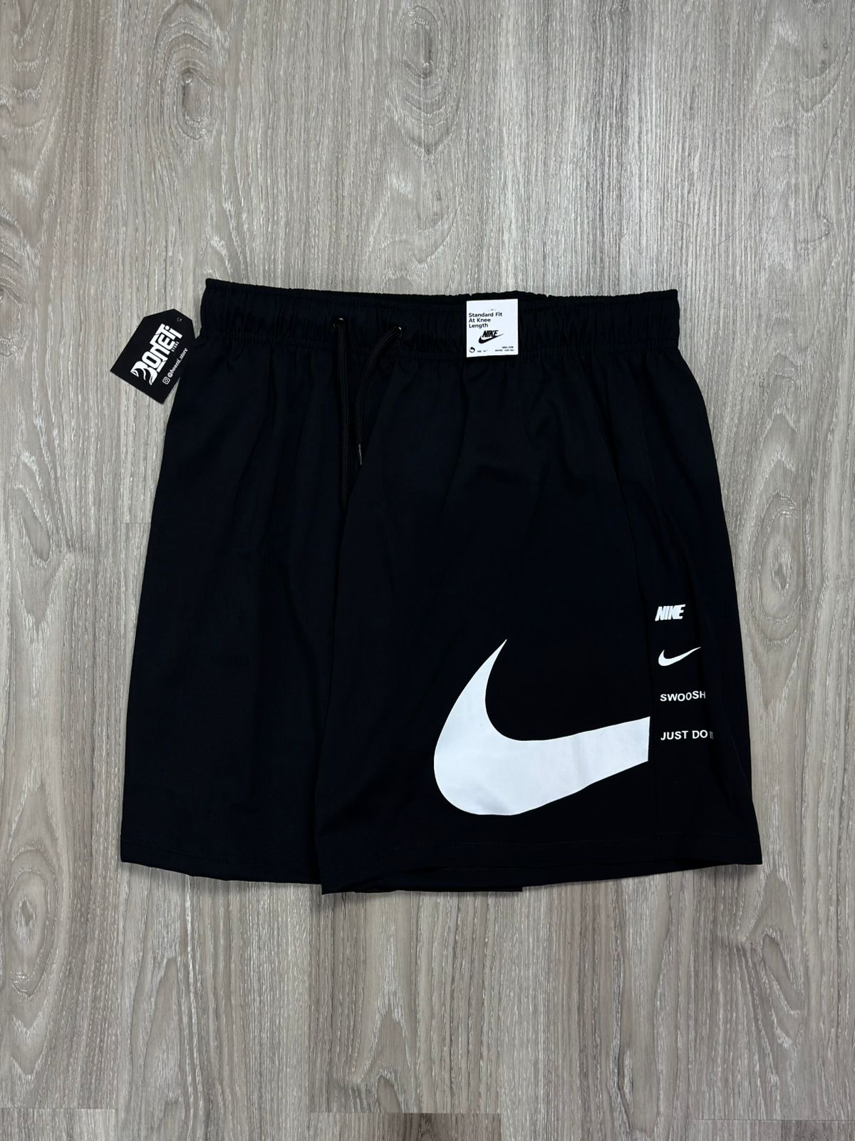 SHORTS TACTEL NK SWOOSH + JUST 25 - PRETO