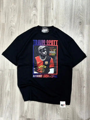 CAMISETA OVERSIZED RJ7 TRAVIS EXPLICIT - PRETA